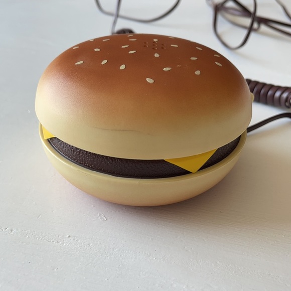 Vintage hamburger push button flip phone